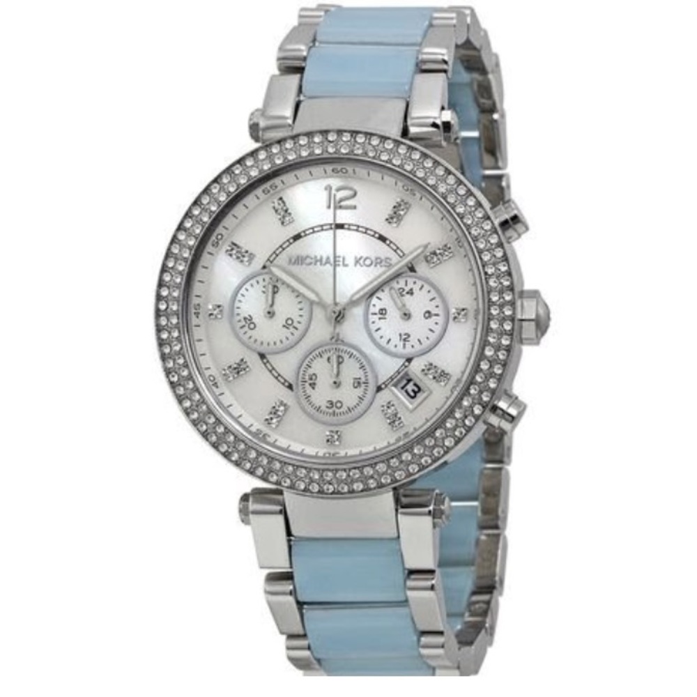 SALE MK Chronograph Parker Chambray Women’s Watch